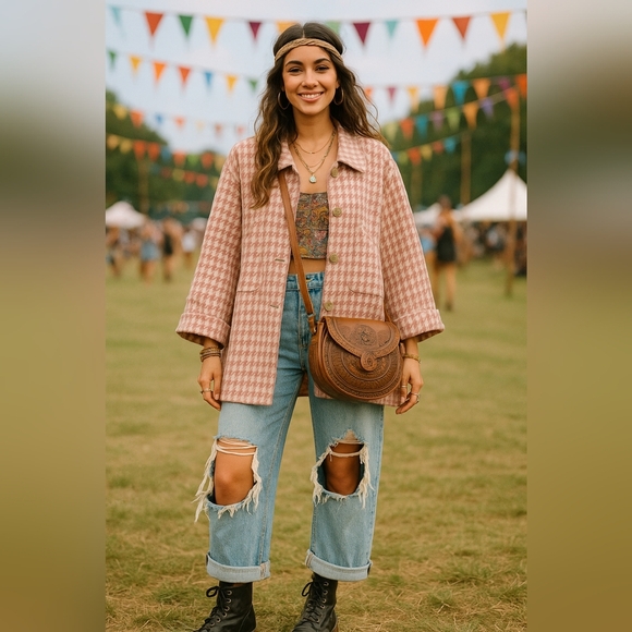 Classic 3XL Cropped  Checkered Swing Jacket - Picture 1 of 10